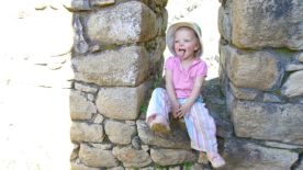 Silly baby in an Incan windows